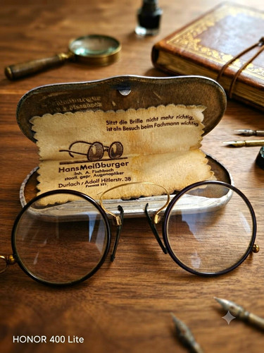 Antike optiker brille - antike, rundes