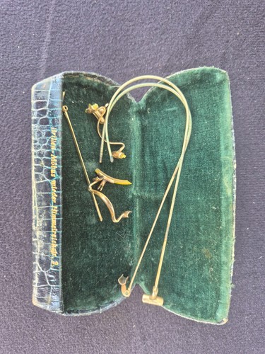 Alte nickelbrille mit etui - mit,