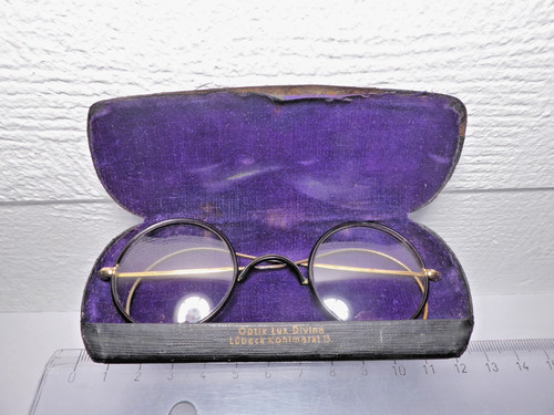 Antike brille metall vergoldet - antike,